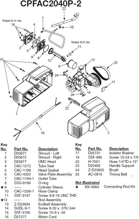 Devilbiss CPFAC2040P-2 Pump Breakdown